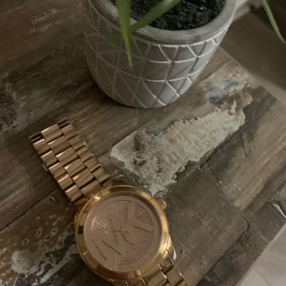 Michael Kors Rose Gold-Tone Watch with Crystal Accents